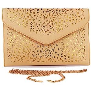 Light Brown Women’s Envelope Handbag Clutch Purse
